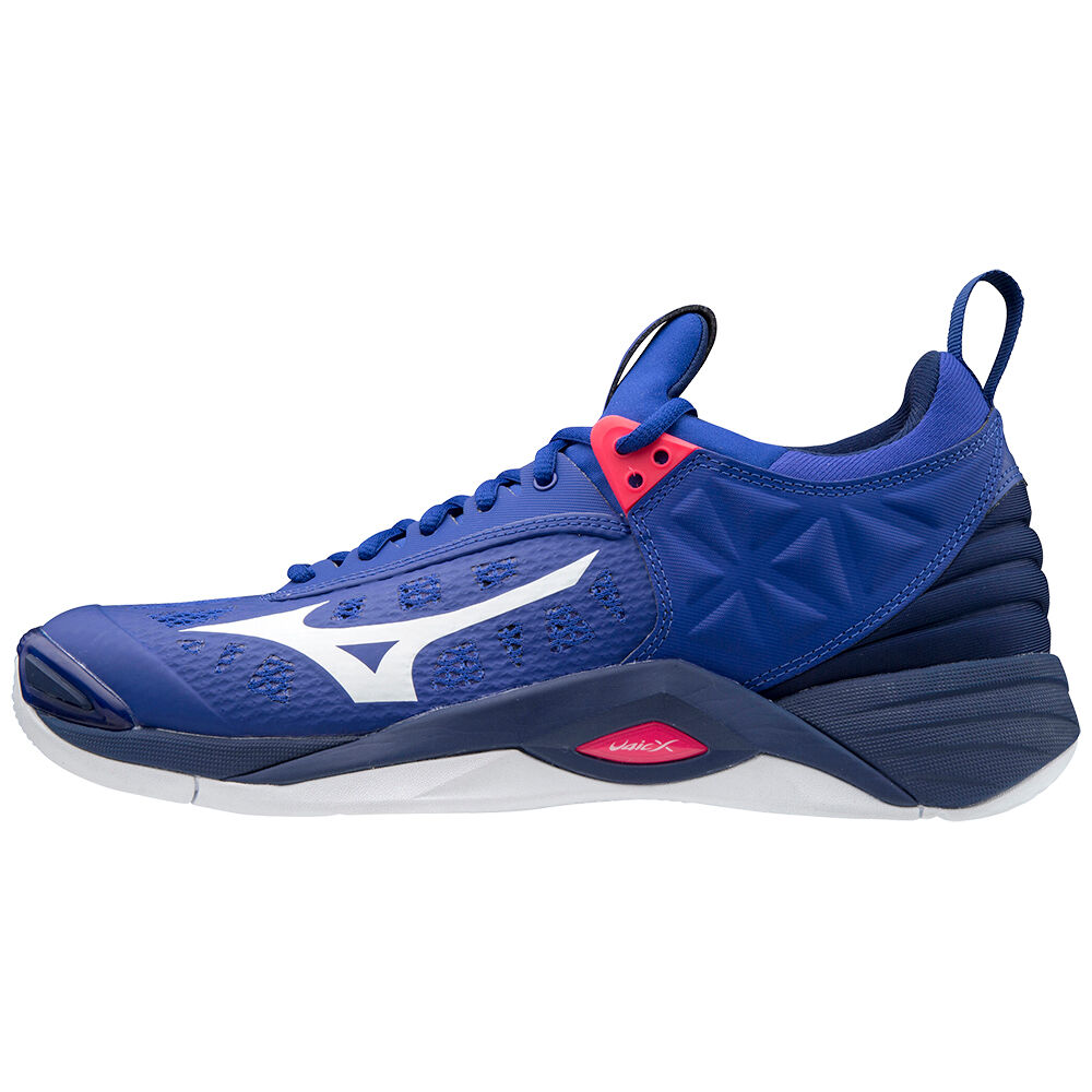 Scarpe Pallavolo Mizuno Wave Momentum Uomo - Blu/Bianche/Rosa - 24387-IRME